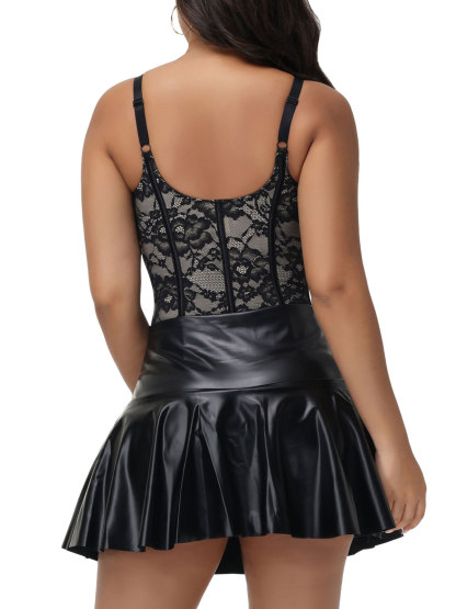 V Neck Tummy Control Lace Waist Trainer Body Shaper