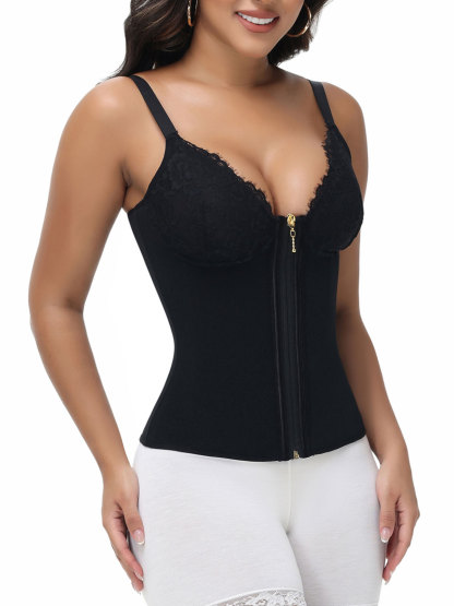 Black Lace Bust And Abdomen Control Camisole