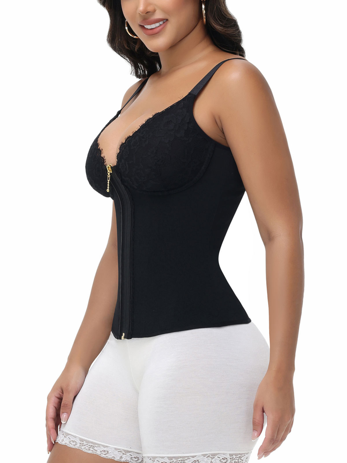 Black Lace Bust And Abdomen Control Camisole
