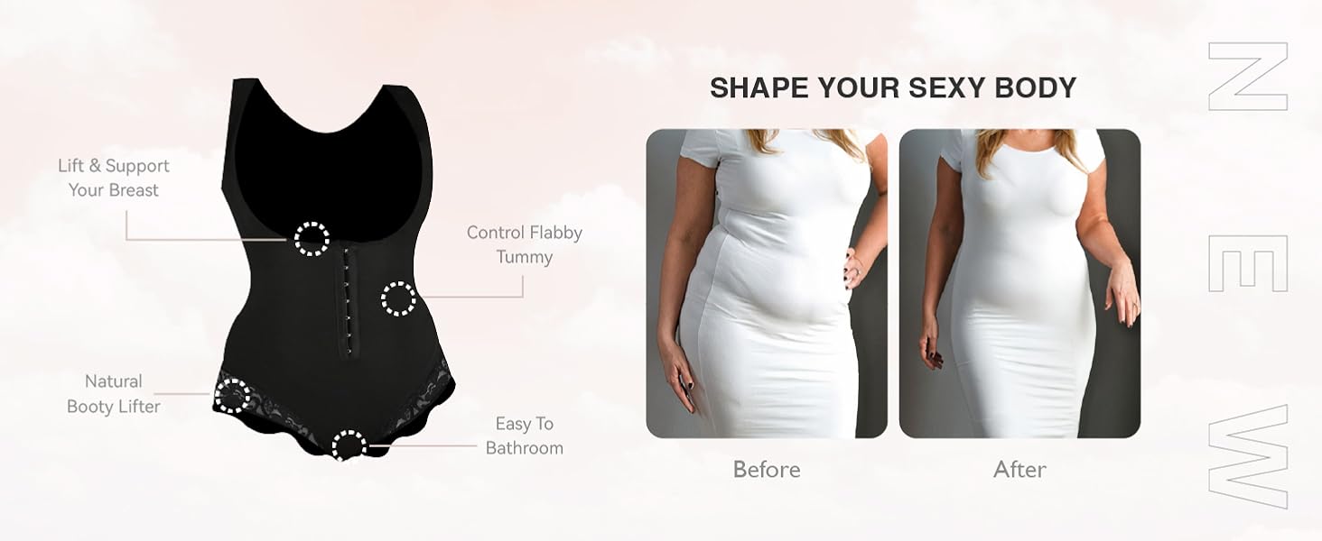 Wear this tummy control shapewear to look even better in your favorite outfits.