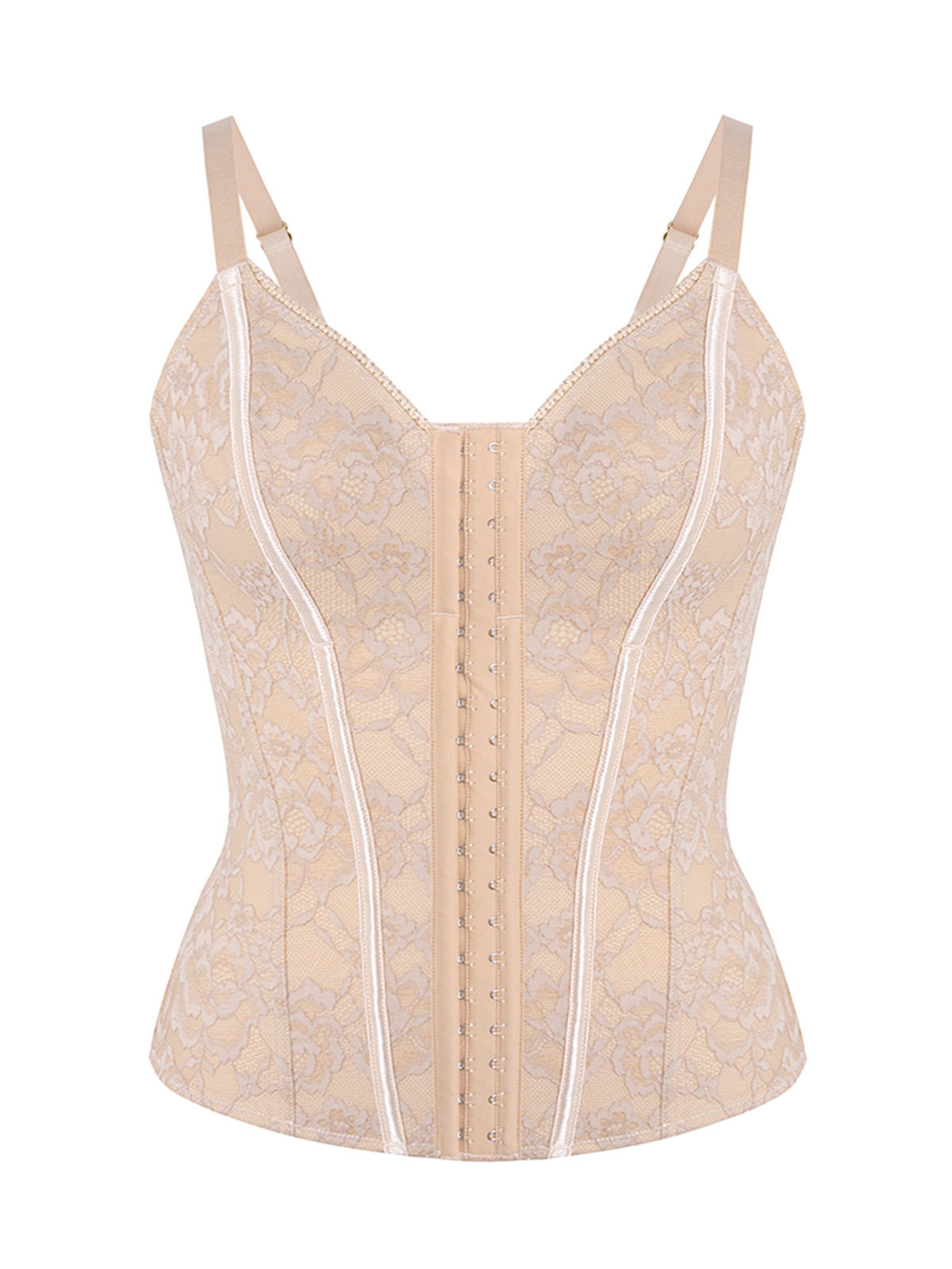 V Neck Tummy Control Lace Waist Trainer Body Shaper