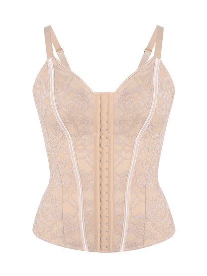 V Neck Tummy Control Lace Waist Trainer Body Shaper