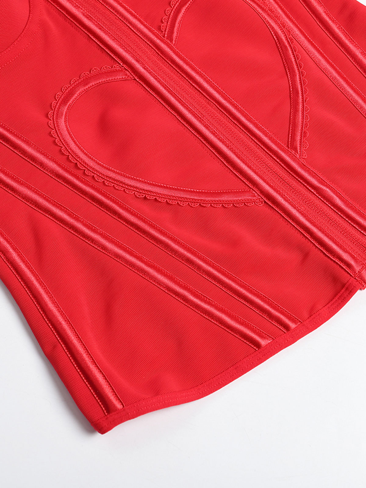 Heart Shape Tummy Control Compression Tanks Corset Waist Trainer Body Shaper with Zipper