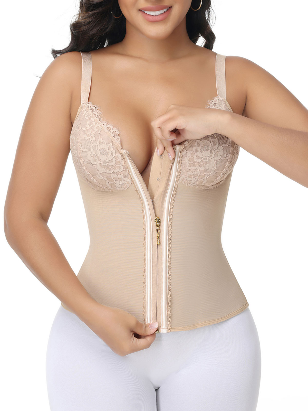 Black Lace Bust And Abdomen Control Camisole