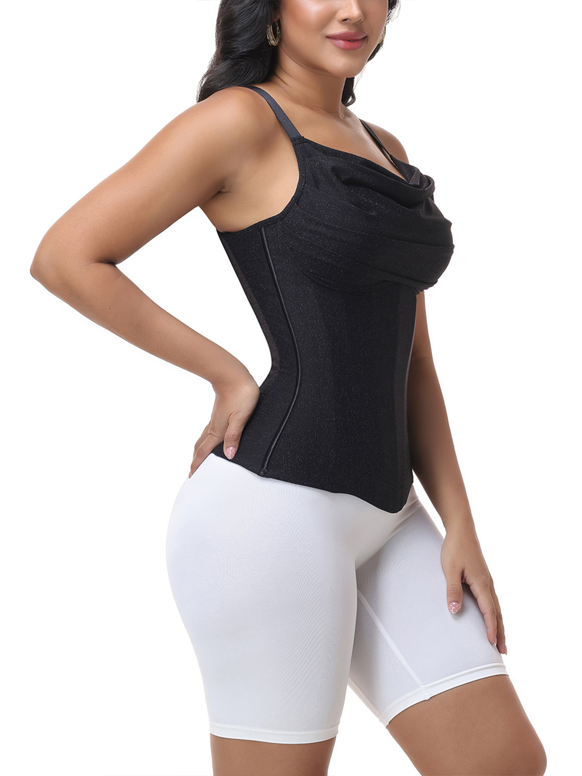 Side Zipper Waist Trainer Tank Top Bustier Corset Body Shaper