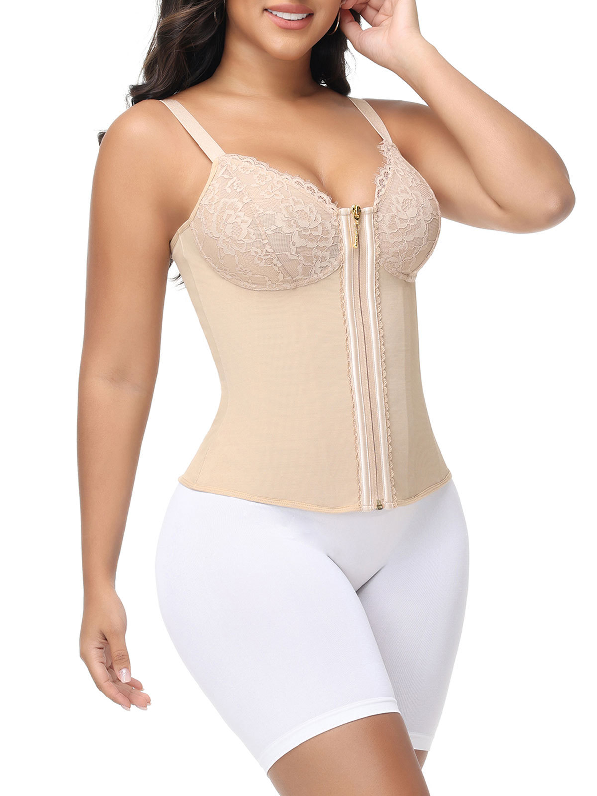 Black Lace Bust And Abdomen Control Camisole