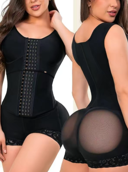 Sleeveless Bustier Shaping Top Shaping Shorts Thong Three Pieces Set