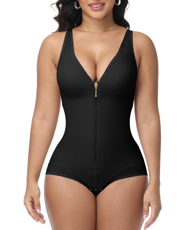 Tummy Control Butt-Lifting Body Shaper with Front Zipper