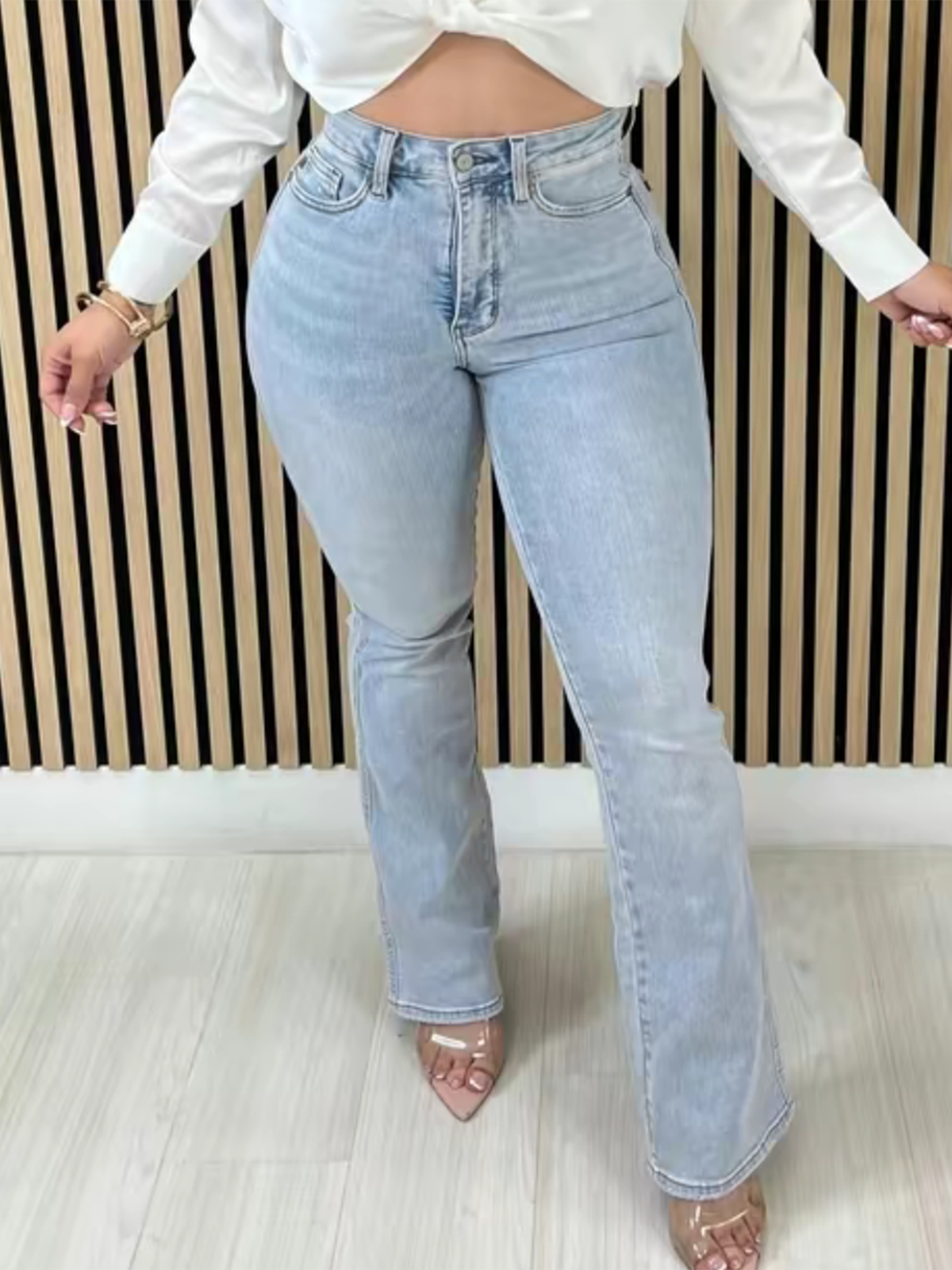High Rise Belly Control Flare Jeans