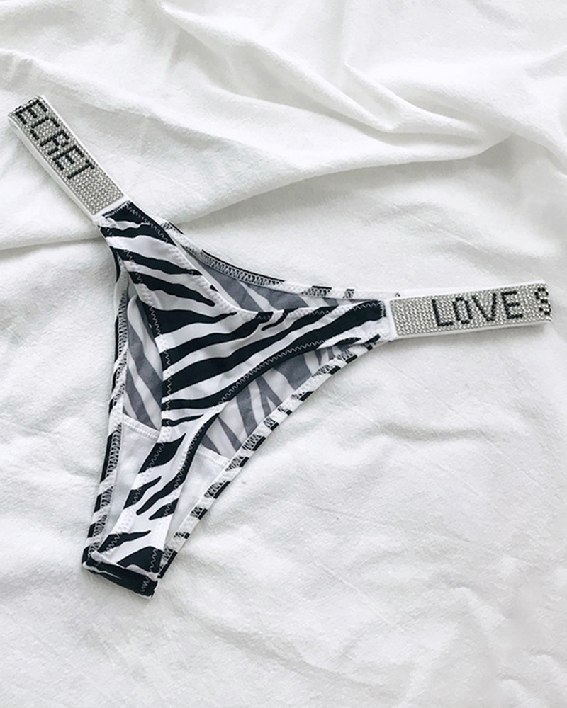 Sexy Low Waist T Pants Narrow Edge Water Diamond Underwear Sports Hip Lifting Thong Breathable Invisible