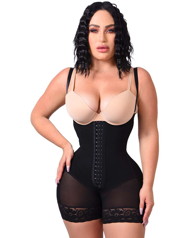 Shapewear for Women Tummy Control Body Shaper Butt Lifter Thigh Slimmer Faja Plus Size with Zipper Crotch-ChicCurve