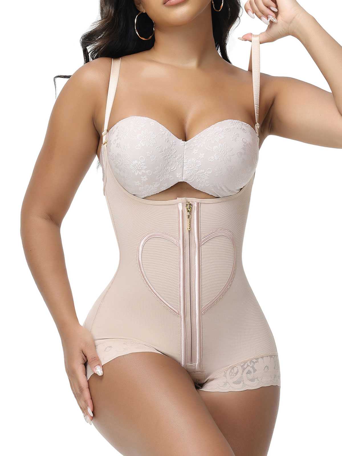 Love Heart Style Open Chest Abdomen Control Sling Triangle One-Piece Body Shaper