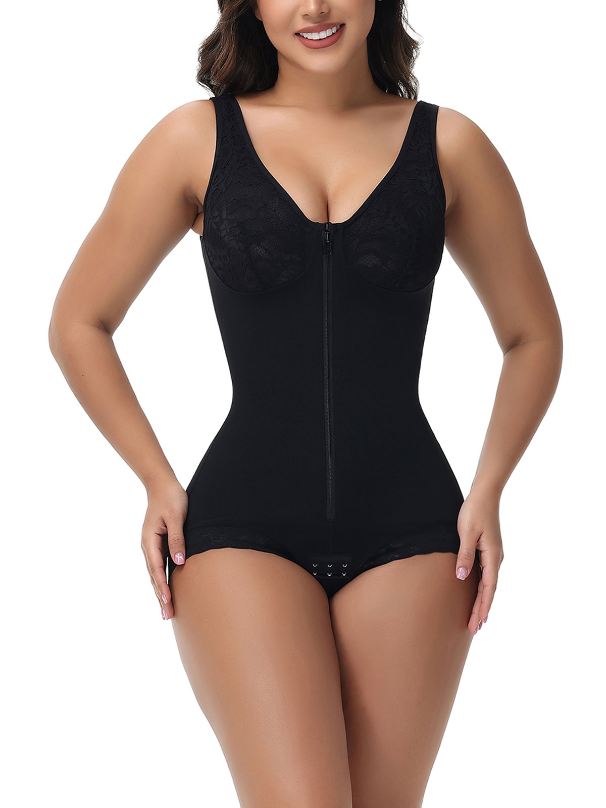 Jacquard With Bra Comfy Sculpting Thongs Bodysuit