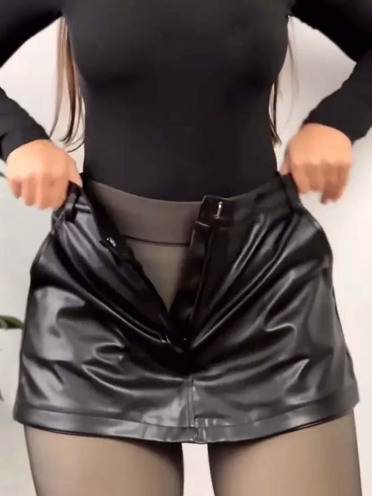 Leather Shorts Skirt