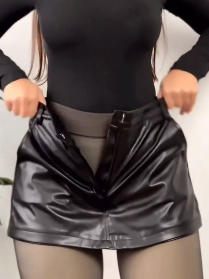 Leather Shorts Skirt