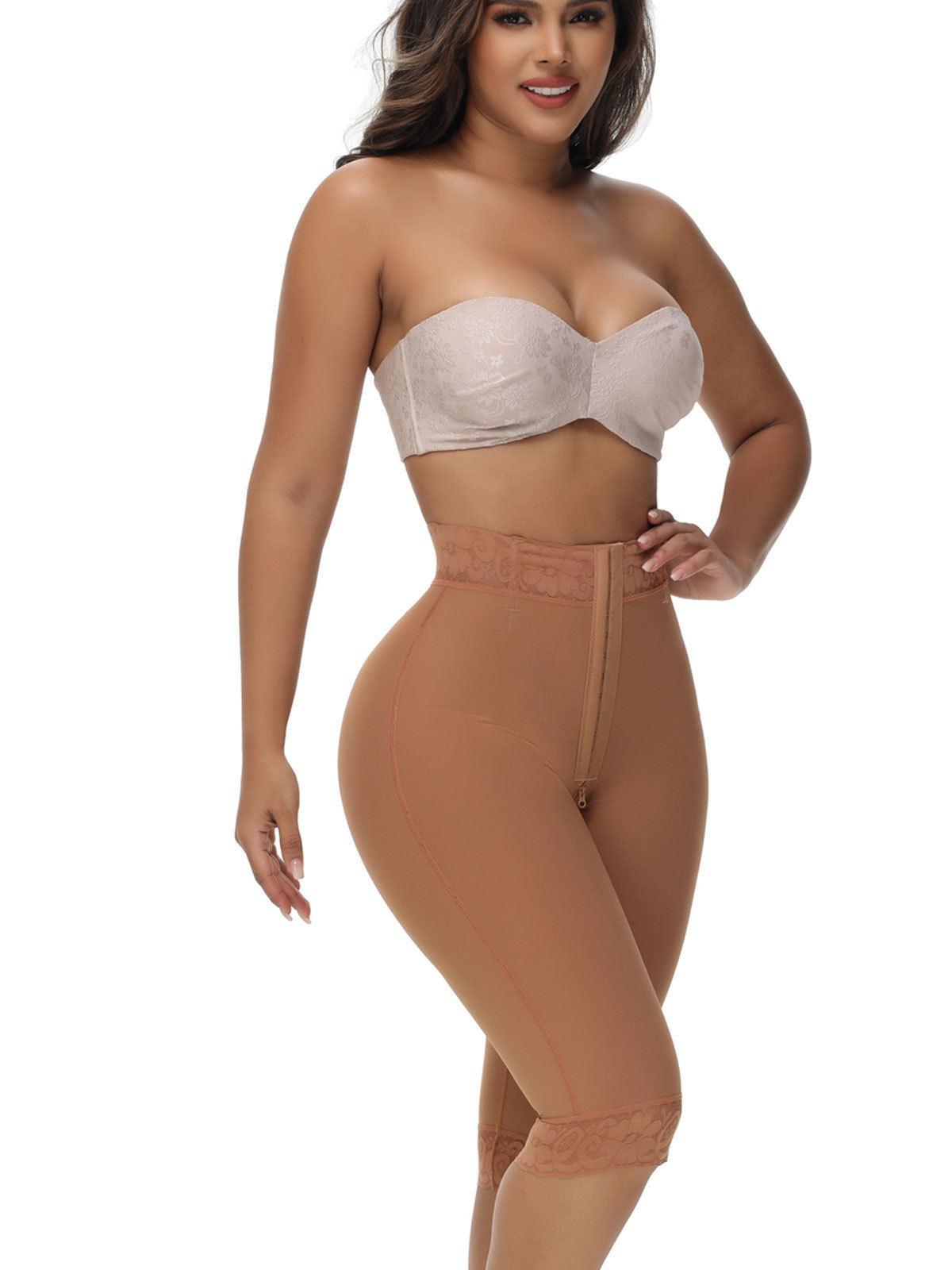 Mid Knee Length Tummy Control Hip Lifting Shaper Shorts