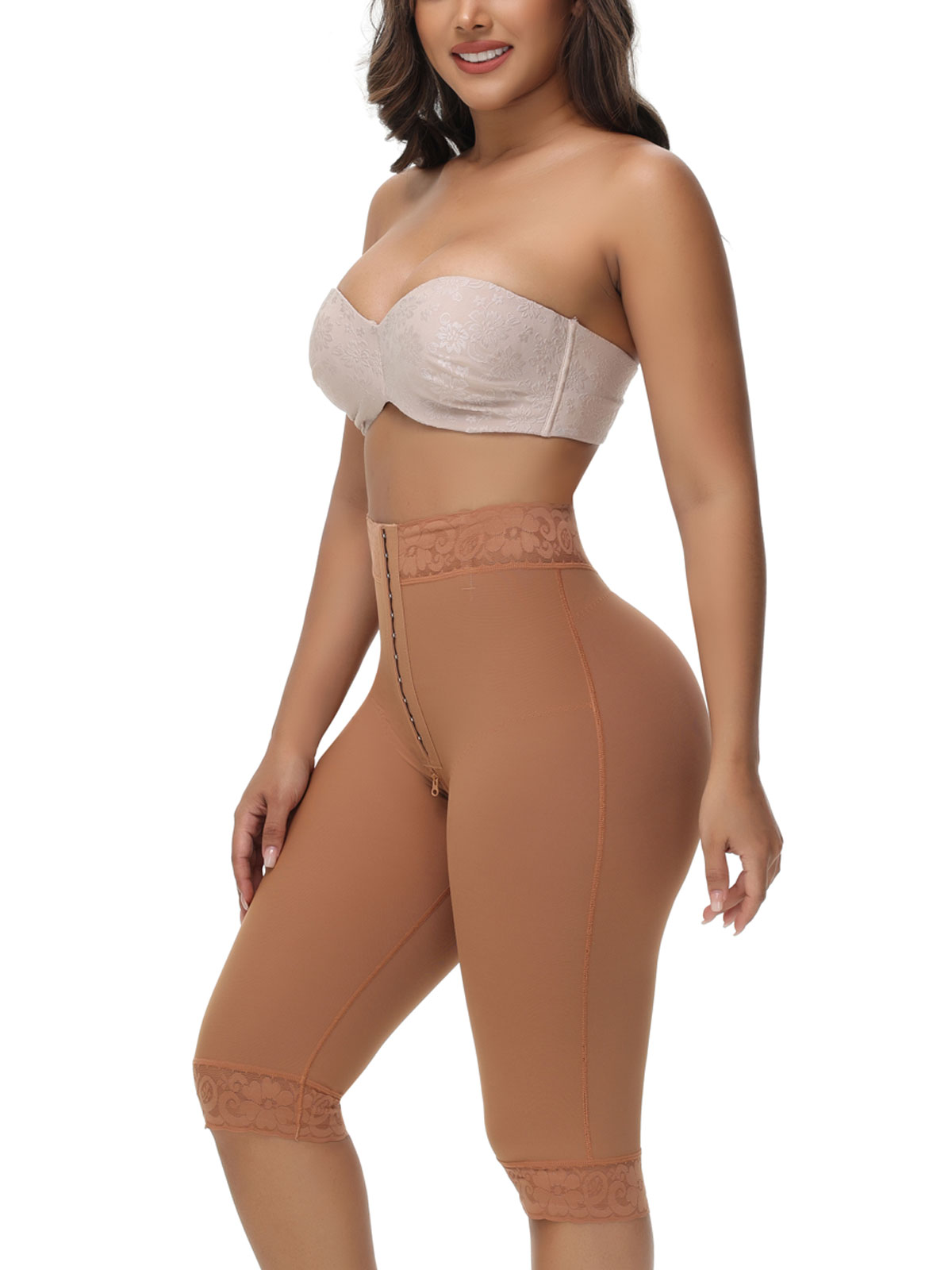 Mid Knee Length Tummy Control Hip Lifting Shaper Shorts