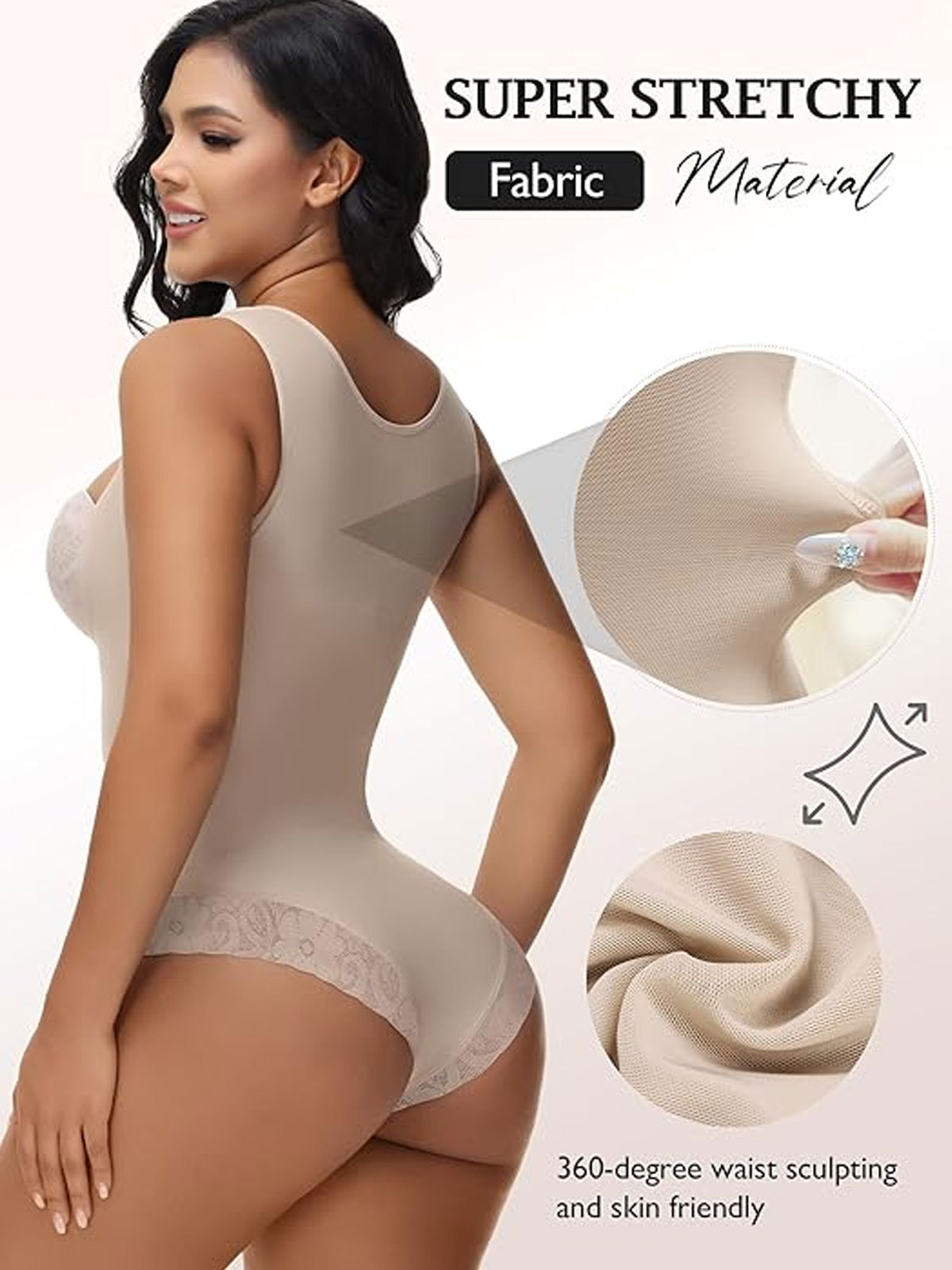 Women's Thong Open Chest Tummy Control Hip Lifting Bodysuit