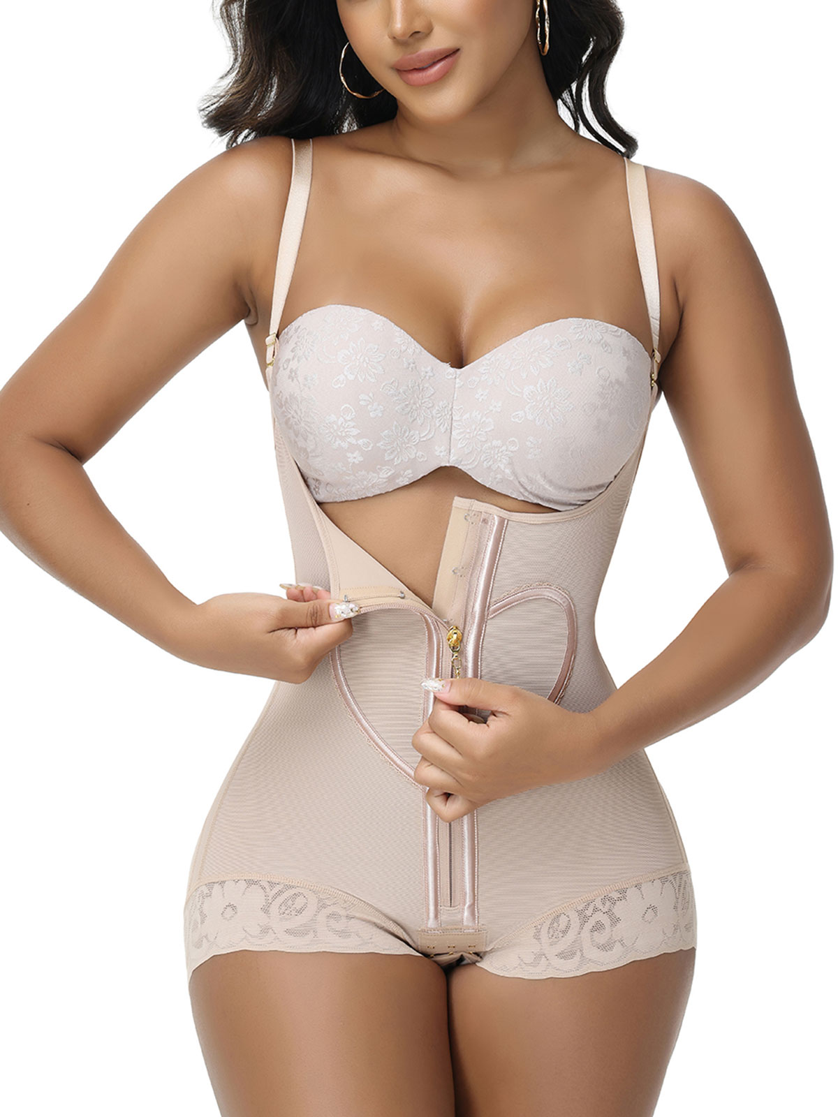 Love Heart Style Open Chest Abdomen Control Sling Triangle One-Piece Body Shaper