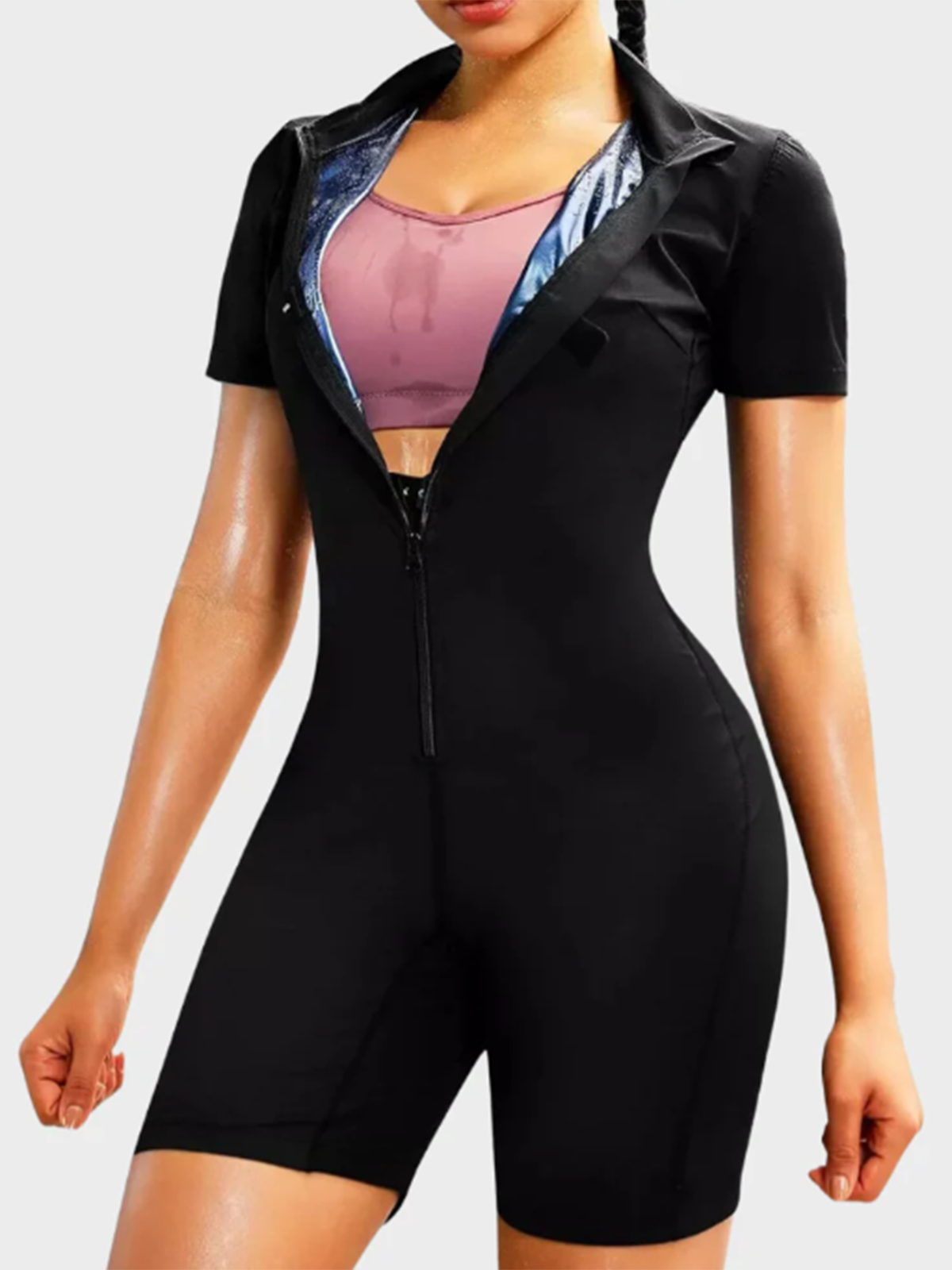 Summer Breathable Sleeveless High Collar Open Chest Body Shaper