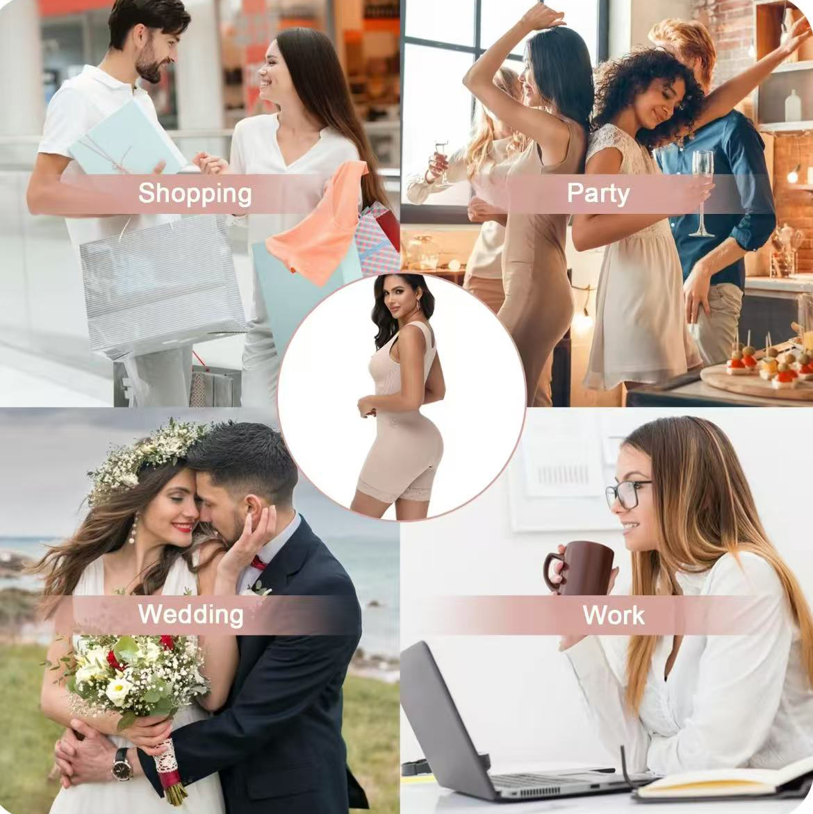 Women's Tummy Control Fajas Compression Butt Lifting Body Shaper