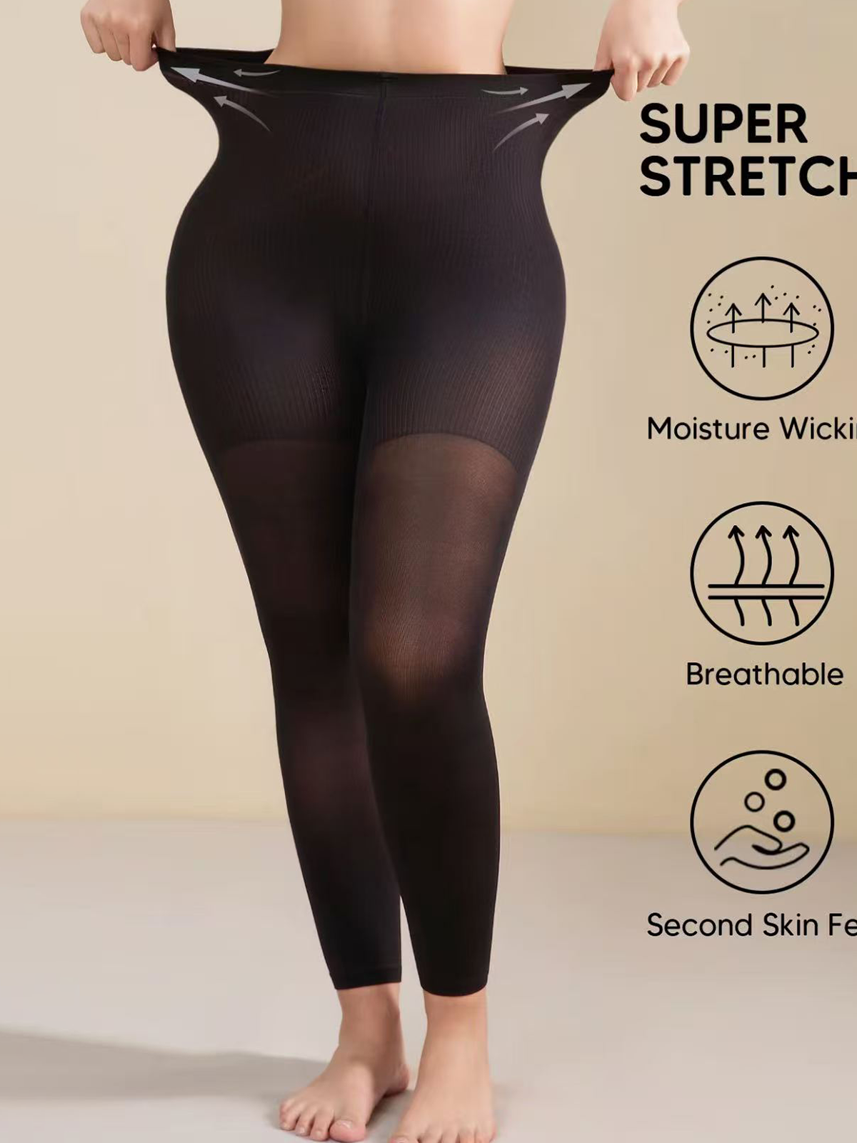 Seamless Butt Lifting Control Top Pantyhose