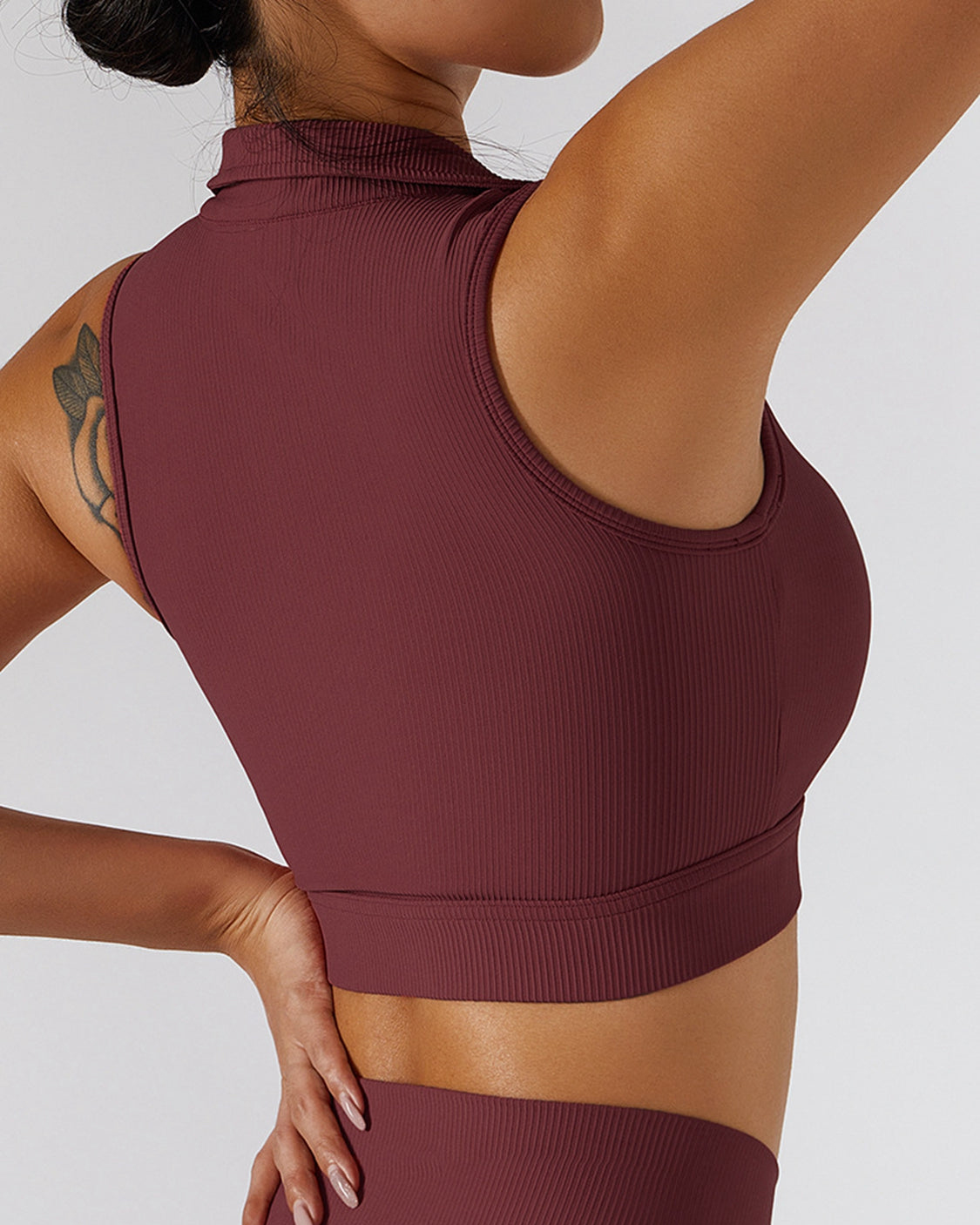 Zipper Shockproof Running Fitness Vest Crossover Yoga Bra