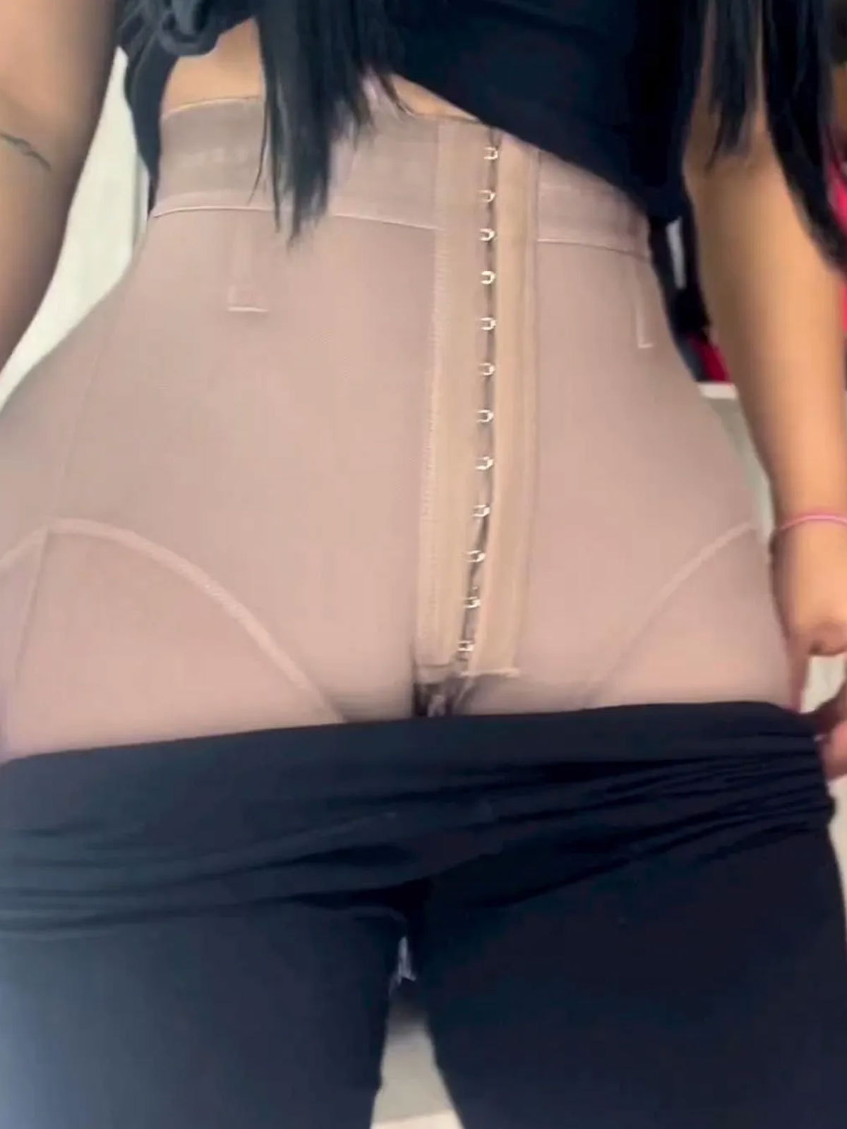 Curve High Waist Butt Lifting Lace Shapewear Shorts with Hooks