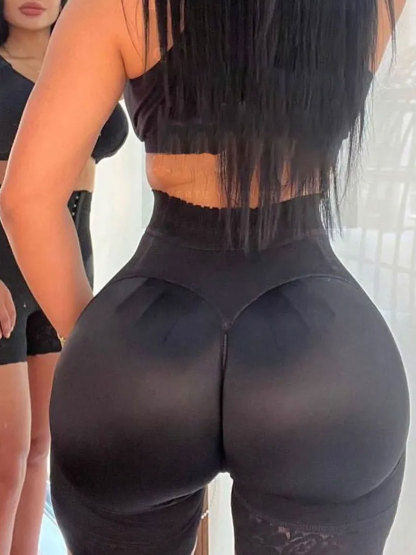 Curve High Waist Butt Lifting Lace Shapewear Shorts with Hooks