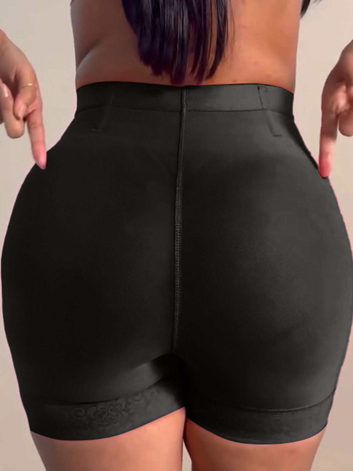 High Waist Lace Trim Butt Sculpting Short