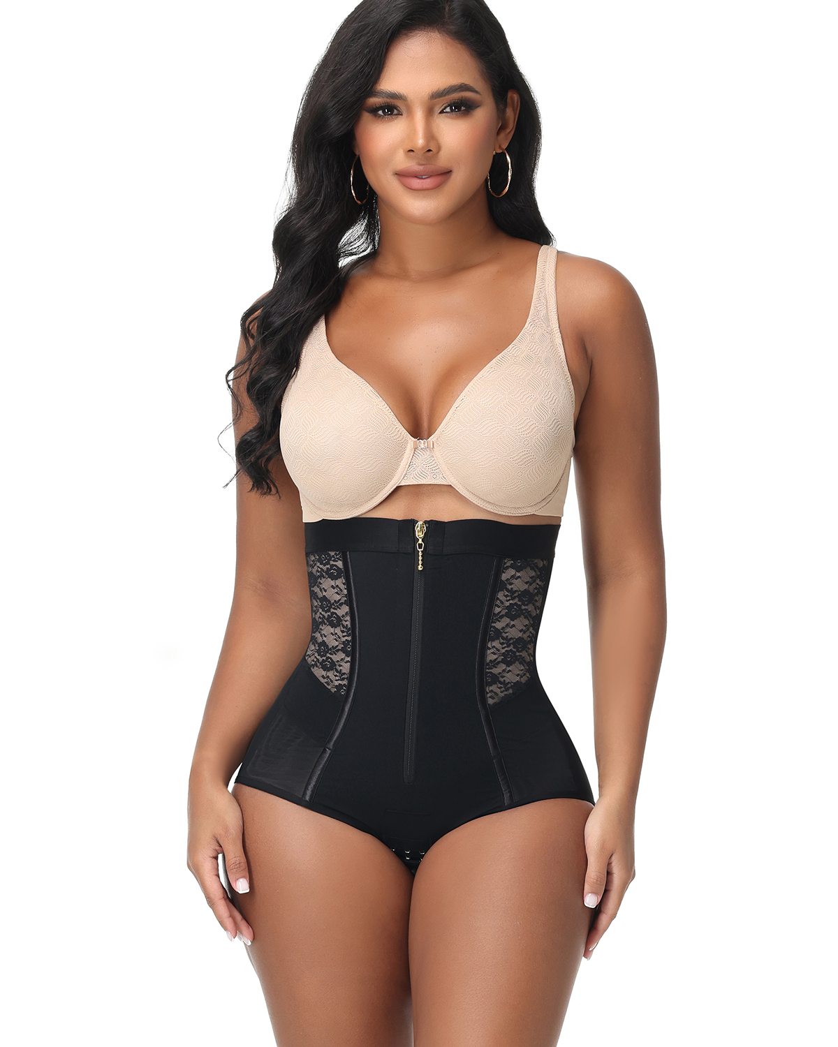 High Waist Tummy Control Butt Lifter Zipper Panty