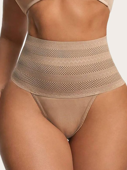 Women's High Waist Shaping Thong Breathable Tummy Control  Shapewear Panty