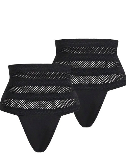 Women's High Waist Shaping Thong Breathable Tummy Control  Shapewear Panty