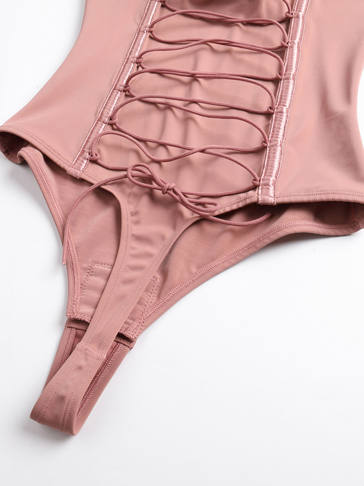 Back Lace-up Thong Seamless Shapewear Bodysuit