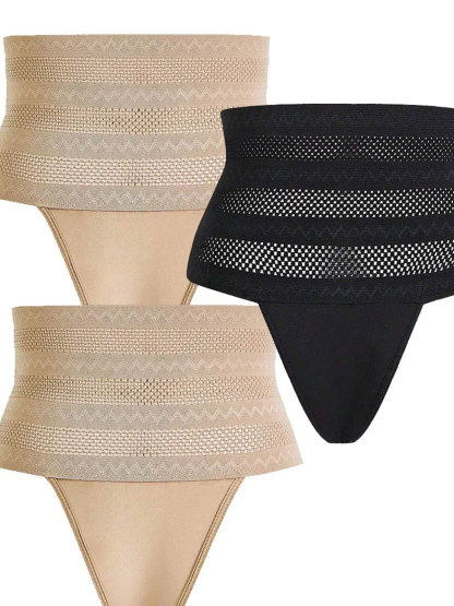 Women's High Waist Shaping Thong Breathable Tummy Control  Shapewear Panty