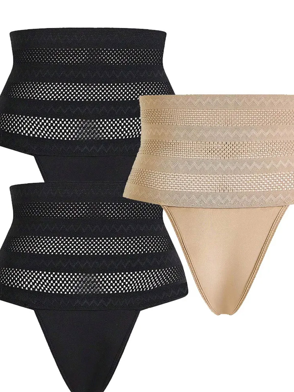 Women's High Waist Shaping Thong Breathable Tummy Control  Shapewear Panty