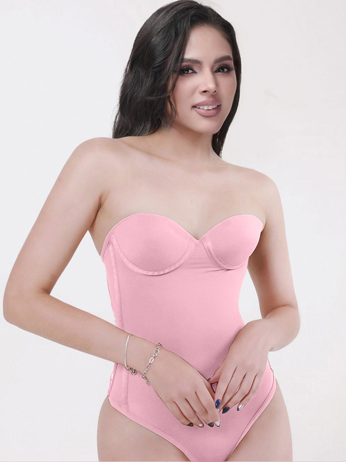 Back Lace-up Thong Seamless Shapewear Bodysuit