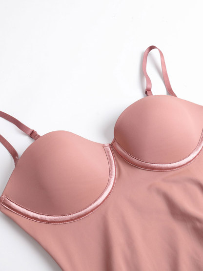 Back Lace-up Thong Seamless Shapewear Bodysuit