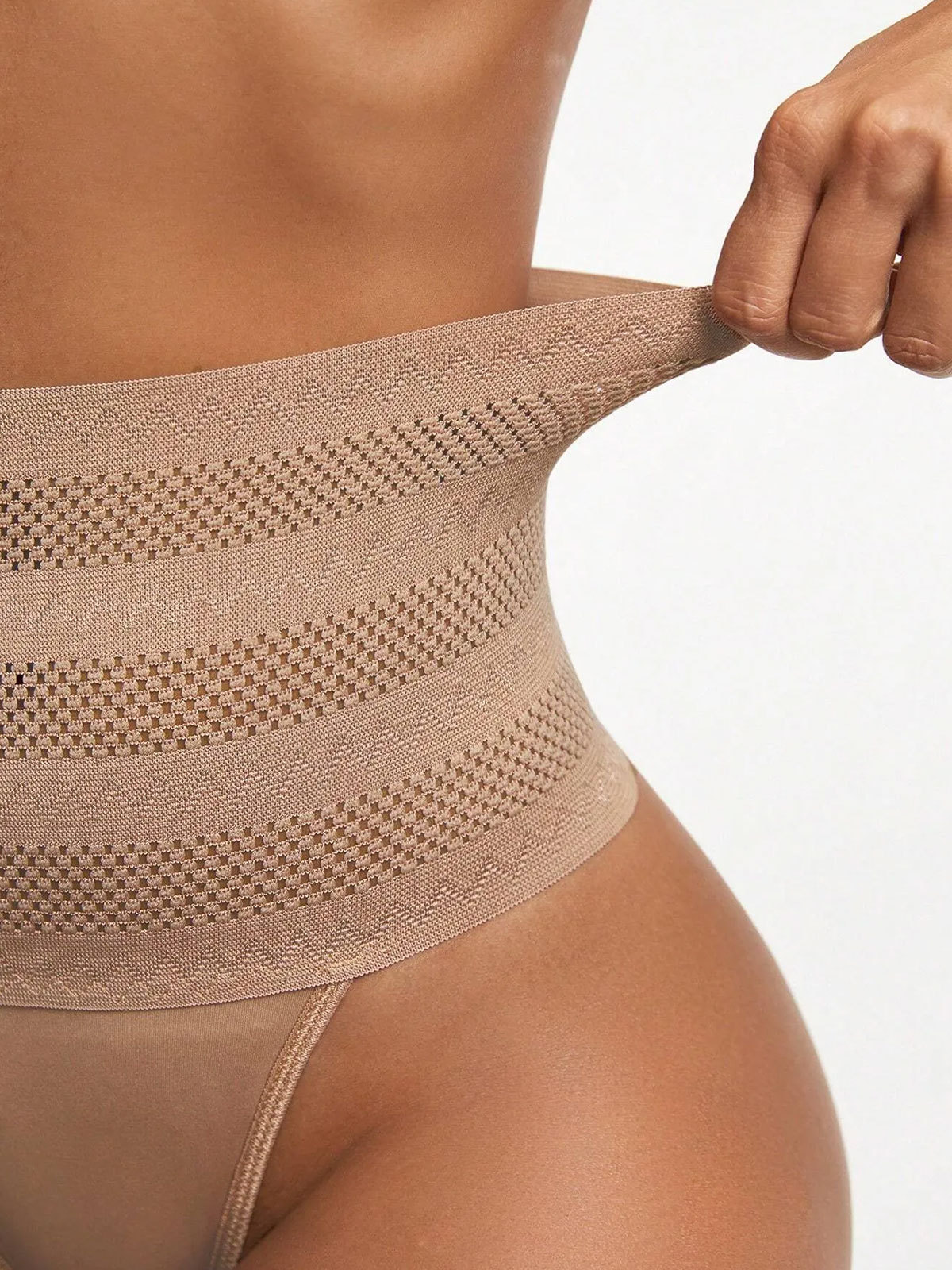 Women's High Waist Shaping Thong Breathable Tummy Control  Shapewear Panty