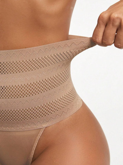 Women's High Waist Shaping Thong Breathable Tummy Control  Shapewear Panty