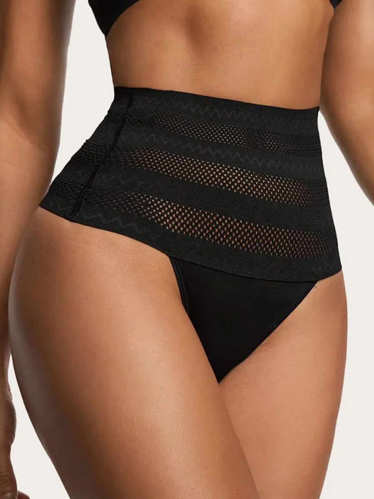 Women's High Waist Shaping Thong Breathable Tummy Control  Shapewear Panty