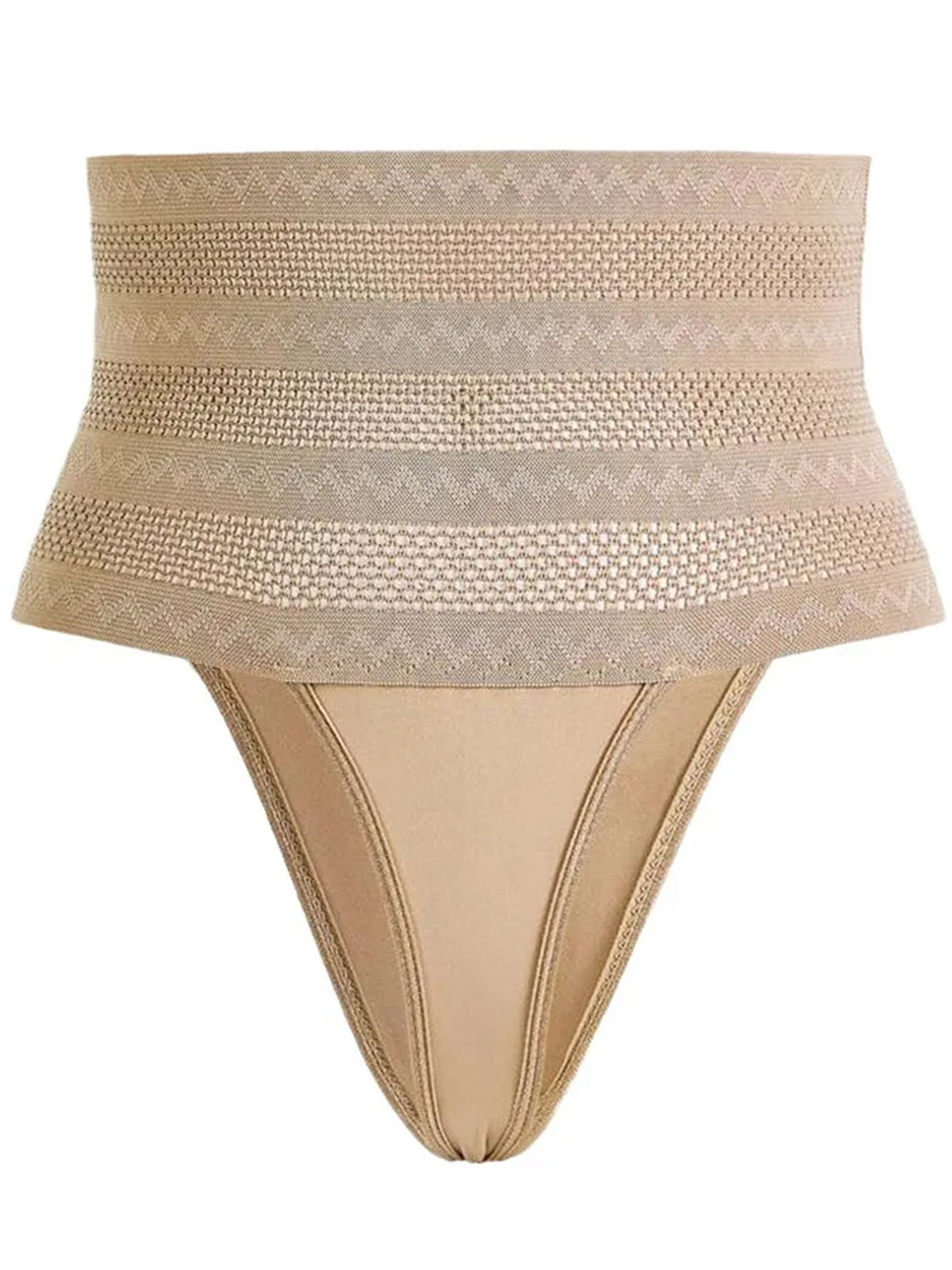 Women's High Waist Shaping Thong Breathable Tummy Control  Shapewear Panty