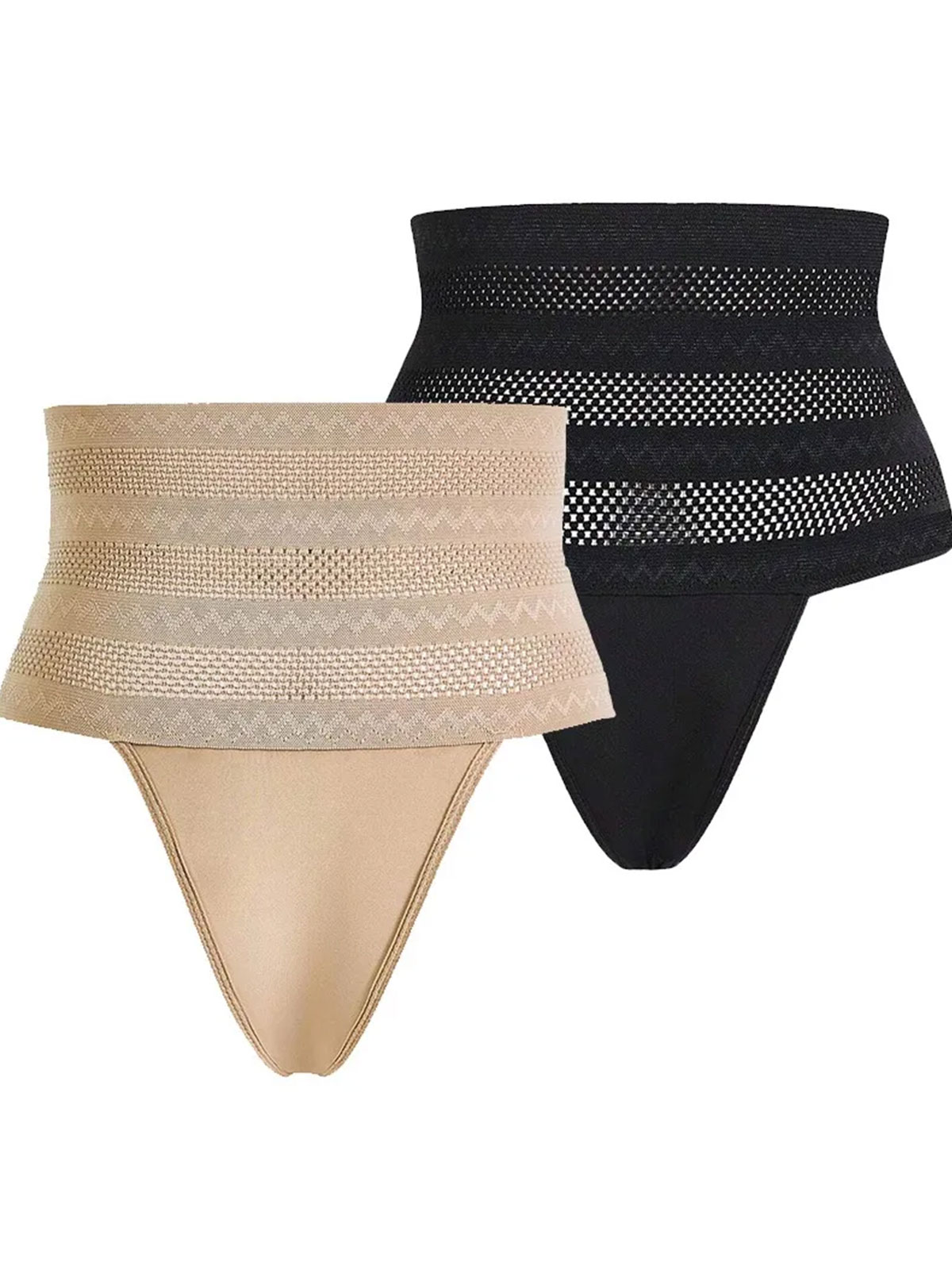 Women's High Waist Shaping Thong Breathable Tummy Control  Shapewear Panty