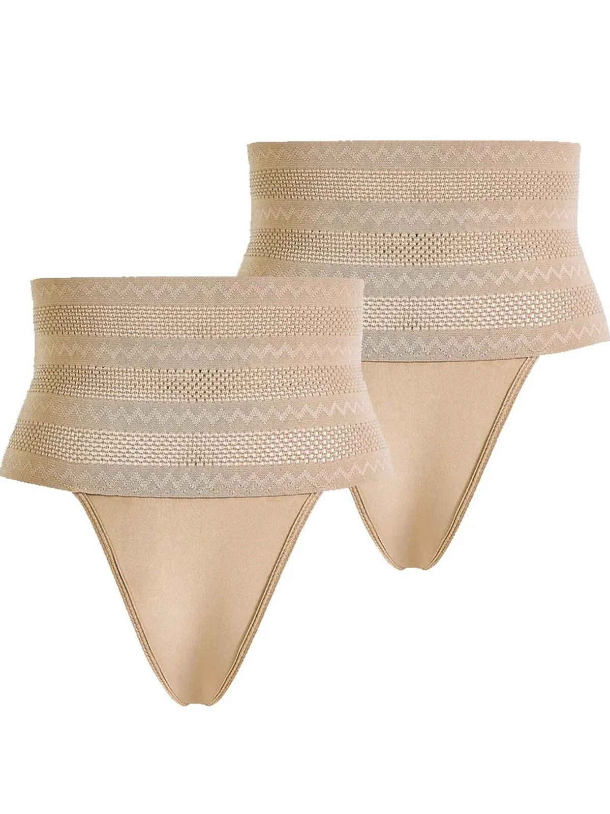 Women's High Waist Shaping Thong Breathable Tummy Control  Shapewear Panty