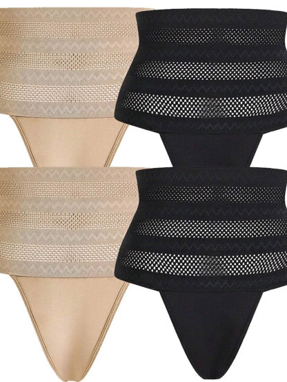 Women's High Waist Shaping Thong Breathable Tummy Control  Shapewear Panty