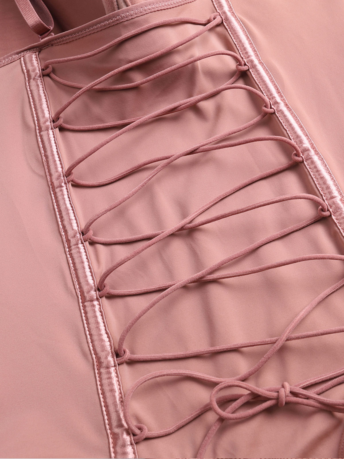 Back Lace-up Thong Seamless Shapewear Bodysuit