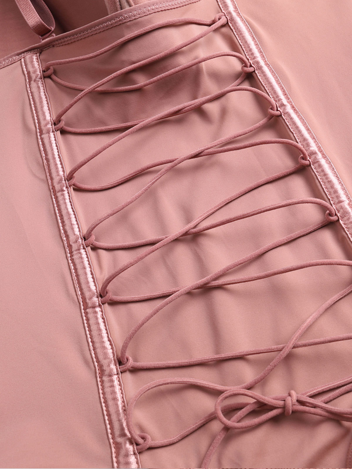 Back Lace-up Thong Seamless Shapewear Bodysuit