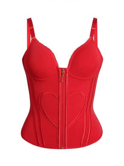 Heart Shape Tummy Control Compression Tanks Corset Waist Trainer Body Shaper with Zipper