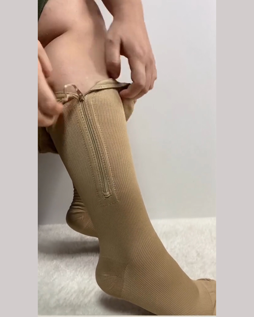 New Compression Zipper Elastic Socks