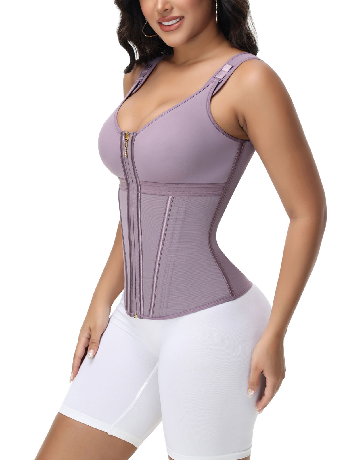 Extreme Latex Corset Waist Vest With Bra